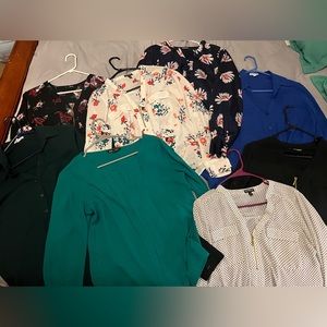 8 Long Sleeve Express Blouses Excellent Condition
